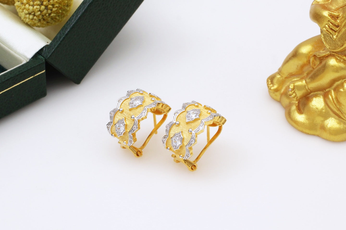 925 Silver Gilt Wavy Star Stud Earrings