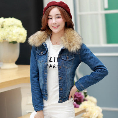 New Korean Style Female Slim Fit Plus Velvet Padded Jacket