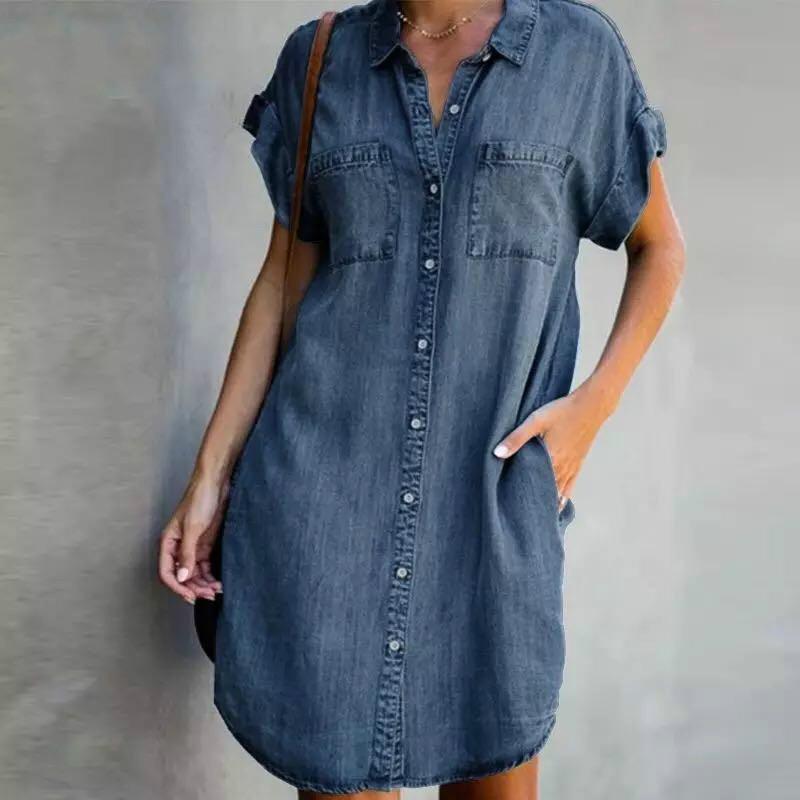 Blue Collar Short Sleeve Slim Dress