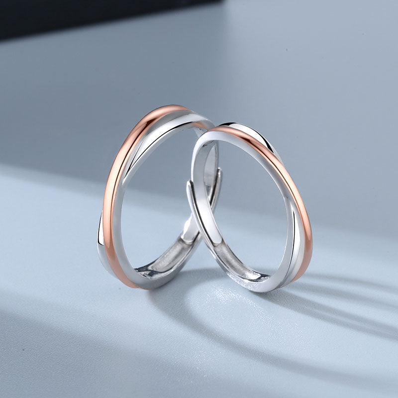925 Silver Twin Knot Couple Rings For Men And Women