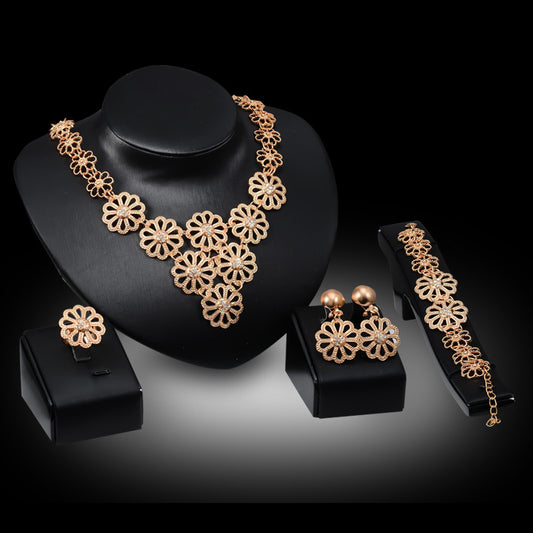 Exaggerated Jewelry Set Multi-layered Flower Shape