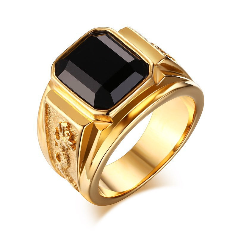 Trendy Fashion Rings Vintage Men's Gold Diamond Rings