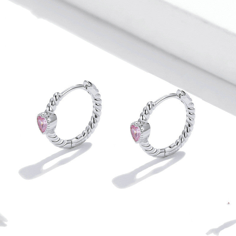 Pure Love Ear Buckle S925 Platinum-plated Earrings