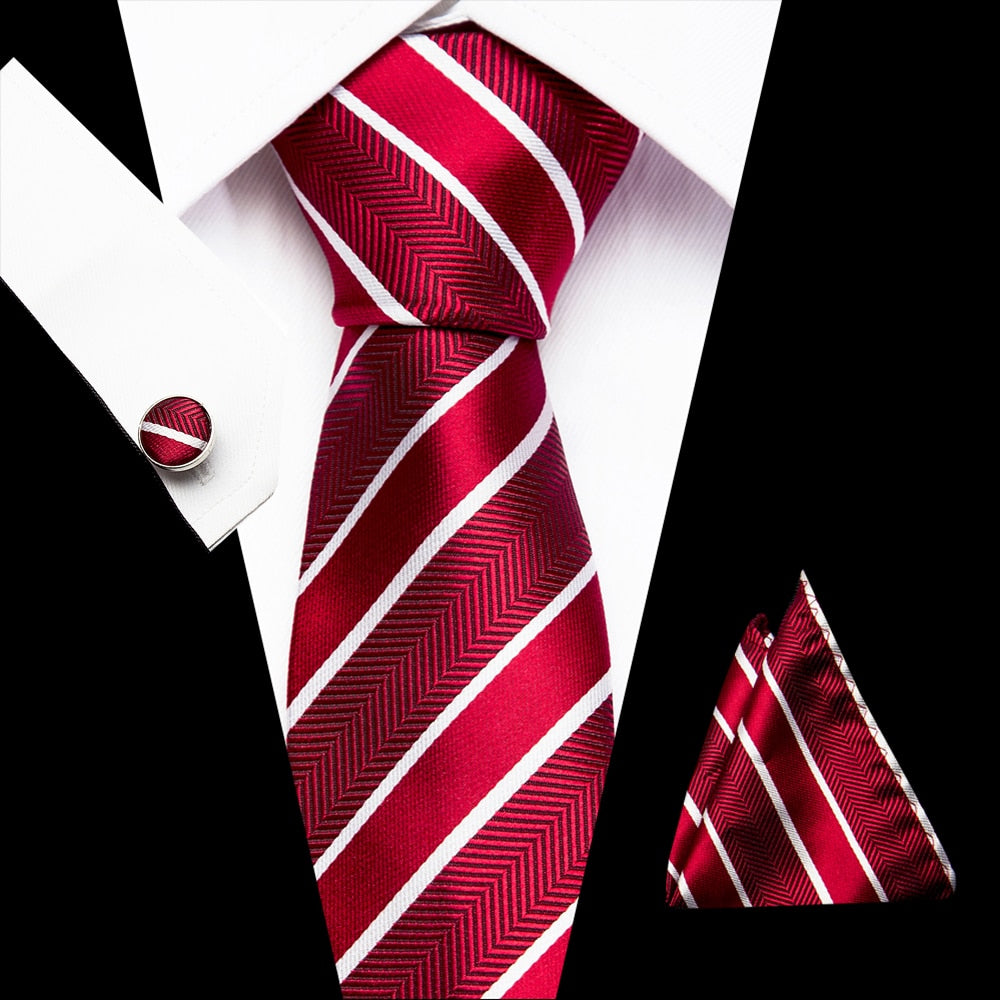 Striped Flower Series 8Cm Tie Three-Piece Suit