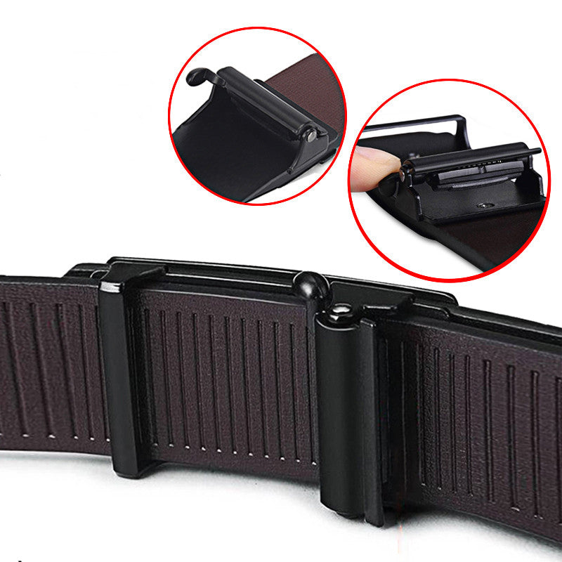 Toothless Automatic Buckle Belt Men's Leather Belt