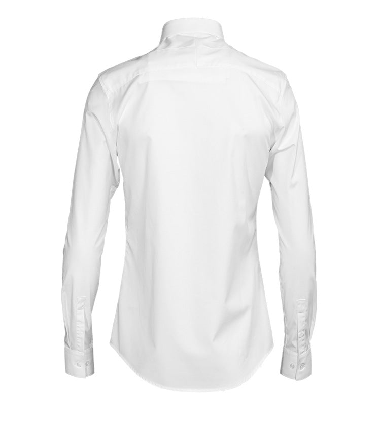 Men's Handmade Badge Long Sleeve Slim Simple Shirt