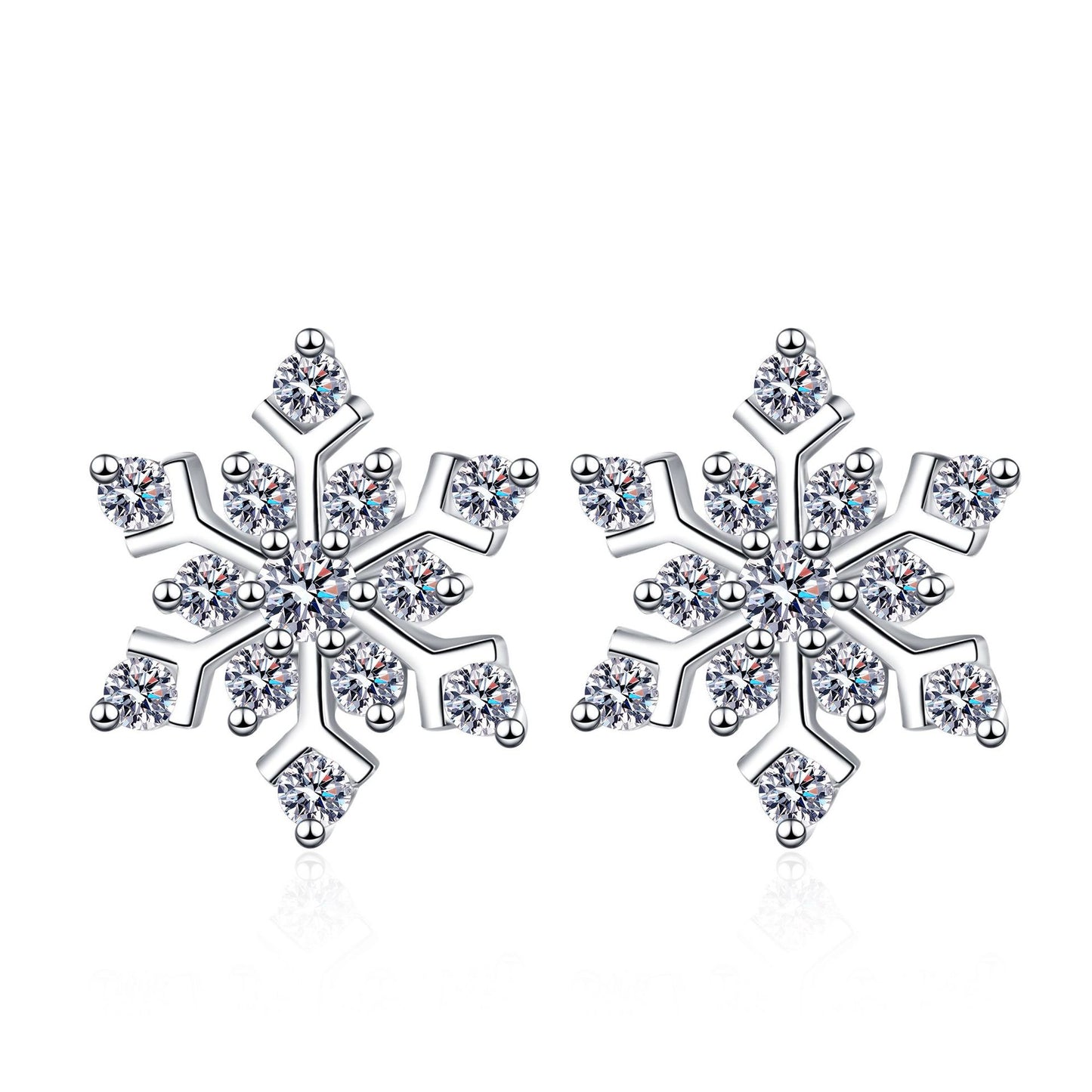 Women's Sterling Silver Snowflake Premium Earrings