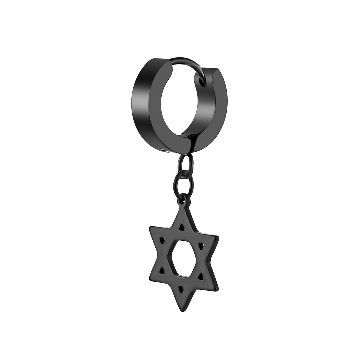 Titanium Steel Alloy Five-pointed Star Earrings