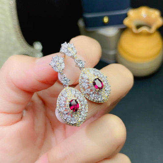 Natural Magnesia Aluminum Garnet Earrings Earrings Crystals