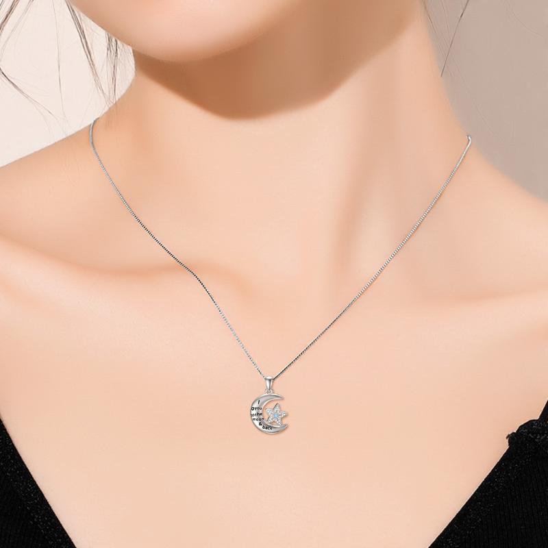 Cremation Jewelry for Ashes 925 Sterling Silver I Love You to the Moon and Back Urn Necklace for Women