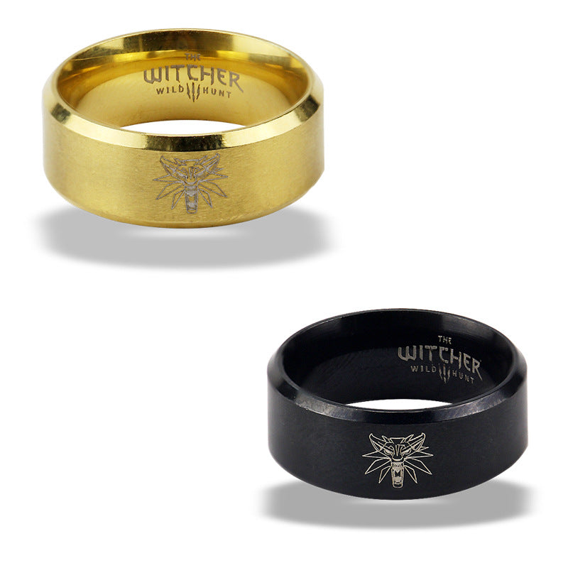 316L Titanium Steel Ring Wolf Head Ring