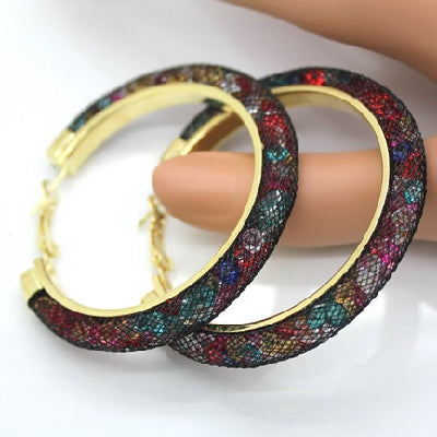 Gold-plated Earrings, Crystal Mesh Chain, Female Earring Jewelry