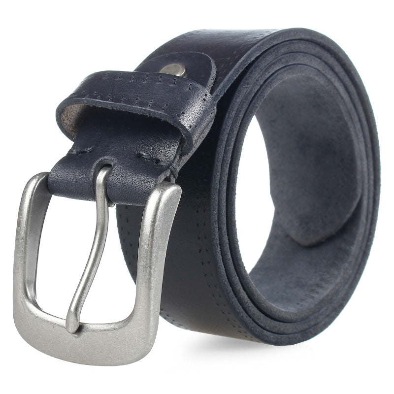 Men's And Women's High-quality Vegetable Tanned Top Layer Cowhide Alloy Pin Buckle Belt