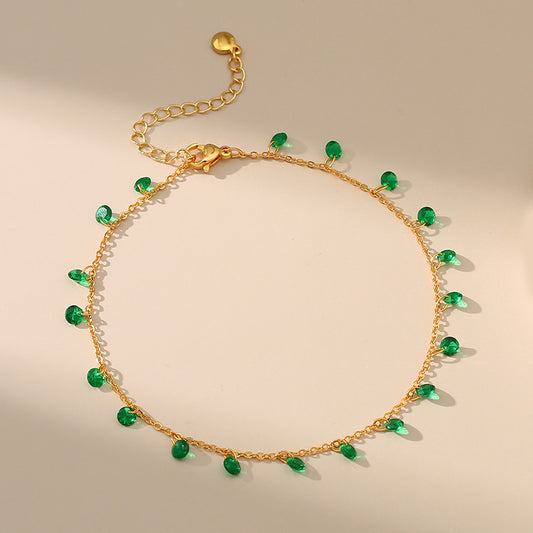 Adjustable Brass Plated 18K Gold Anklet