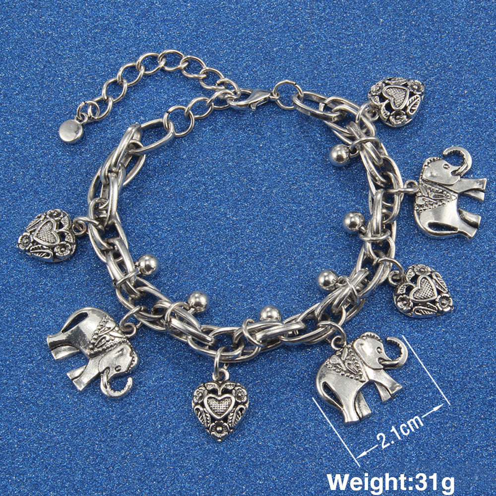 Women's Fashion Personality Vintage Elephant Anklet