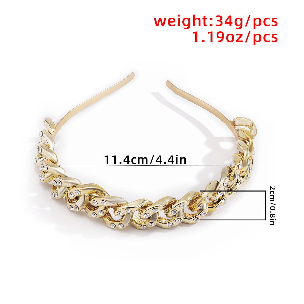 Wide-sided Fashion Hair Accessories Irregular Metal Headband