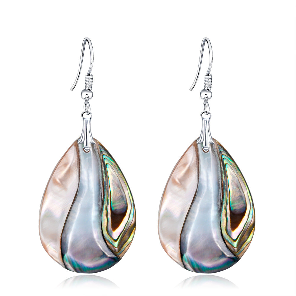 European And American Natural Abalone Shell Series Earrings, Ladies Temperament Earrings