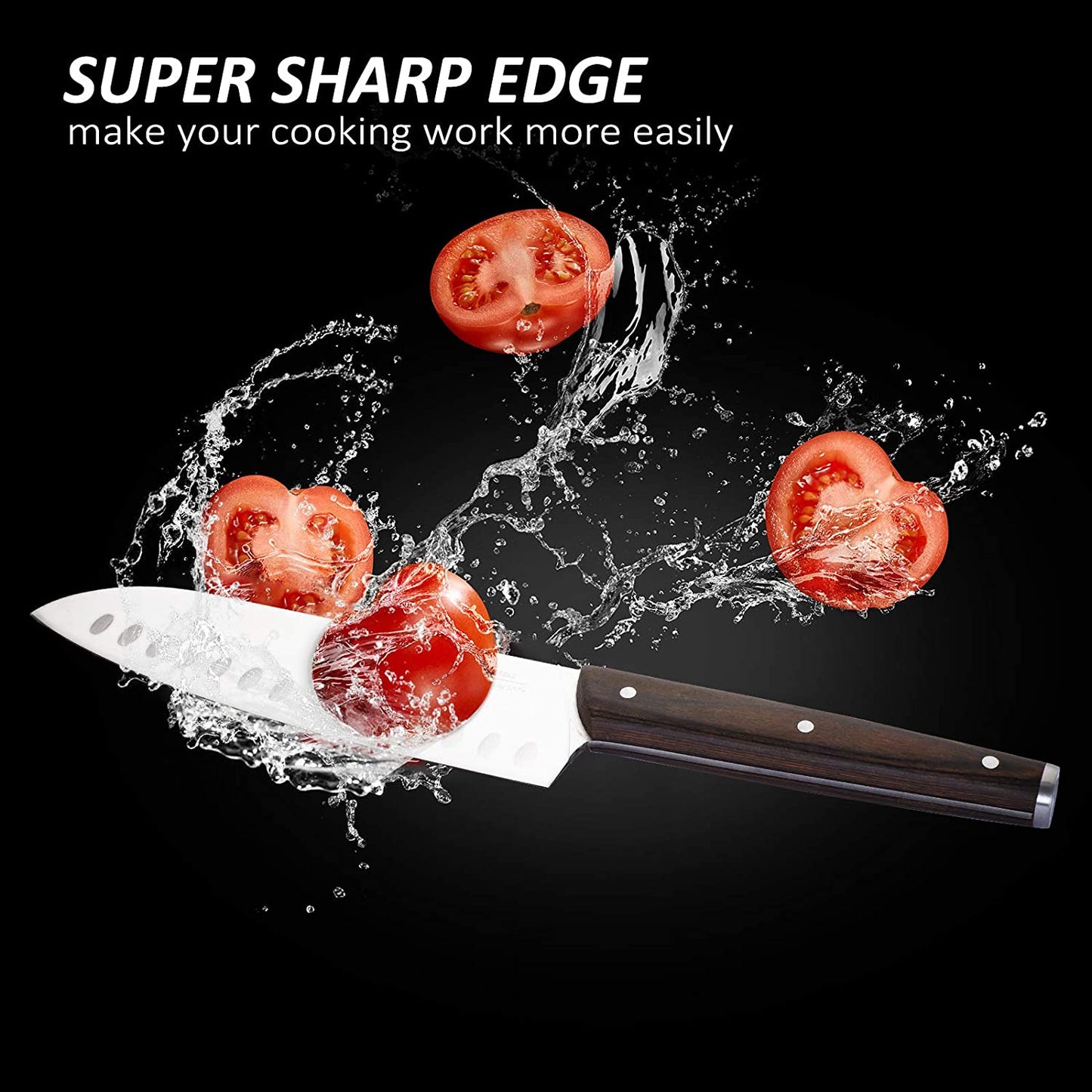 Kitchen Knife Sets, 15 Piece Knife Sets with Manual Sharpener