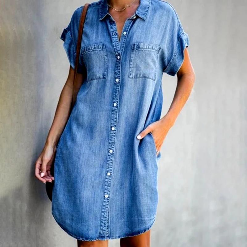 Blue Collar Short Sleeve Slim Dress