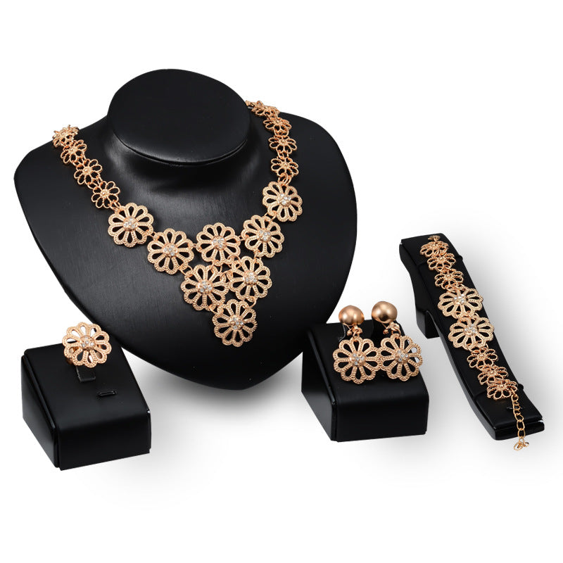 Exaggerated Jewelry Set Multi-layered Flower Shape