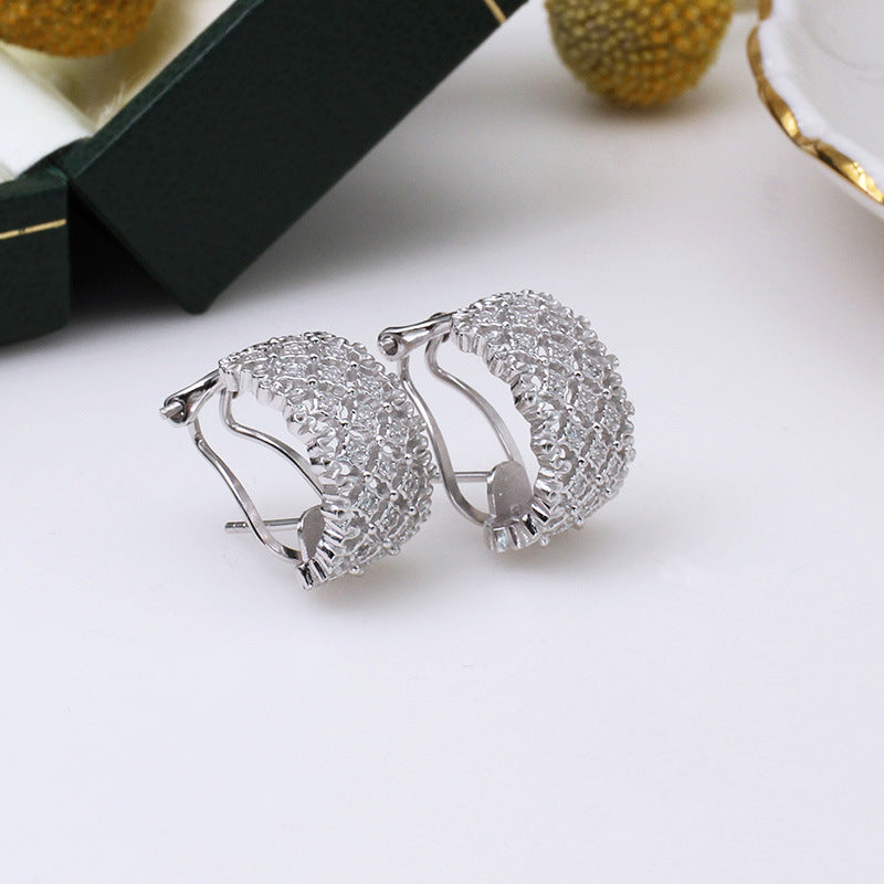 Hollow Vintage S925 Silver Stud Earrings