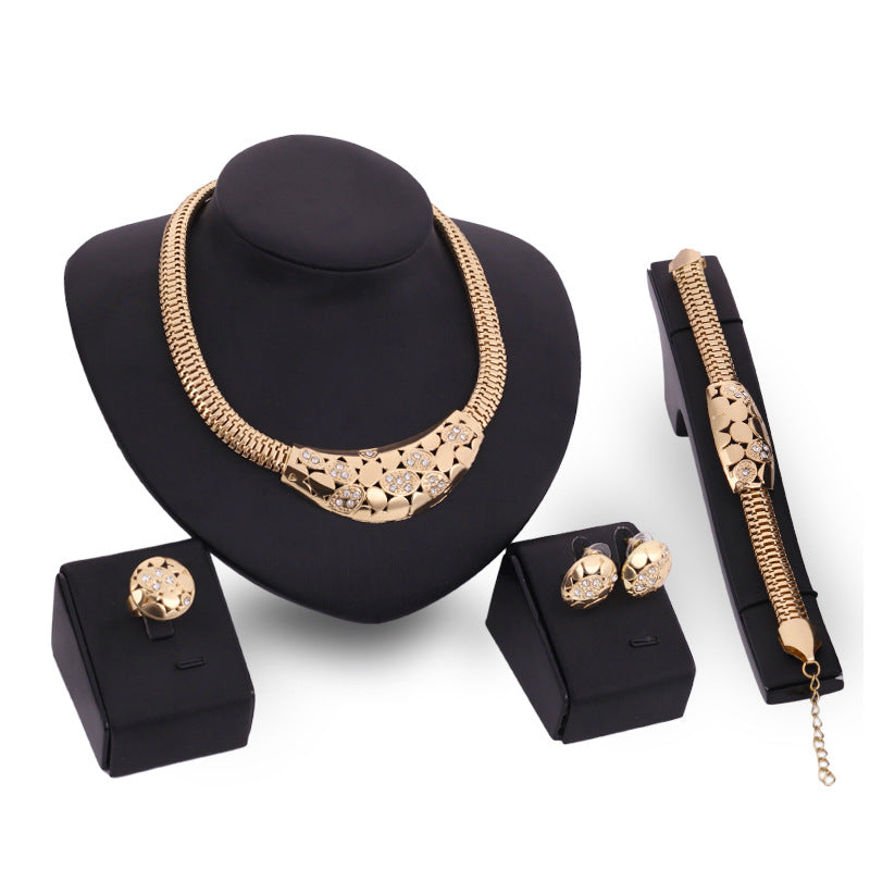 Necklace Earrings BraceletRings And Alloy Four-piece Set